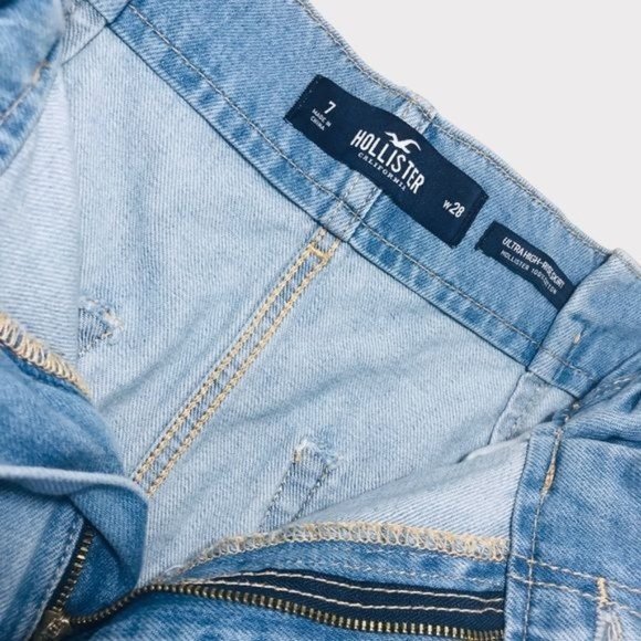 HOLLISTER Ultra High Rise Tie Waist Denim Skirt Size 28 - Picture 5 of 12